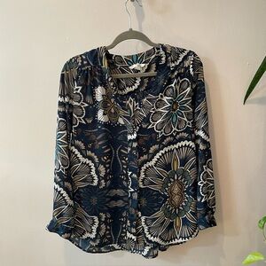 H&M Blue and White Floral Blouse